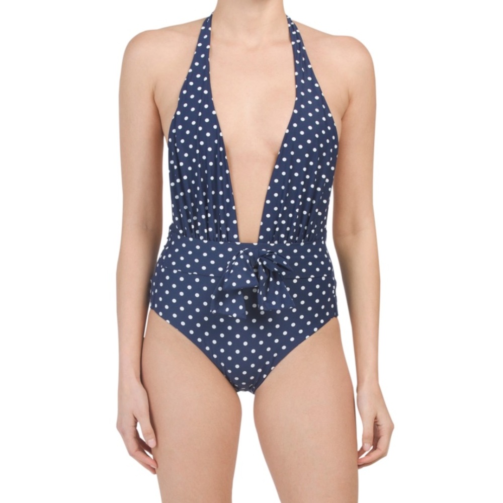 We wore what Brooklyn polka dot swimsuit